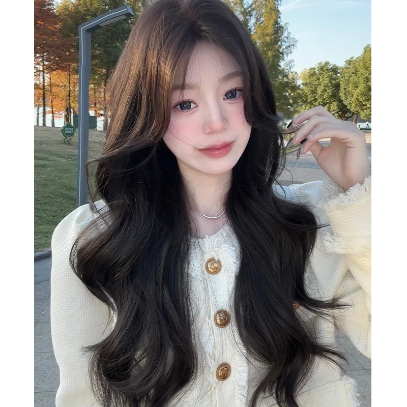 假发女长发自然仿真发真人发全头套新款时尚大波浪中长卷发假发套