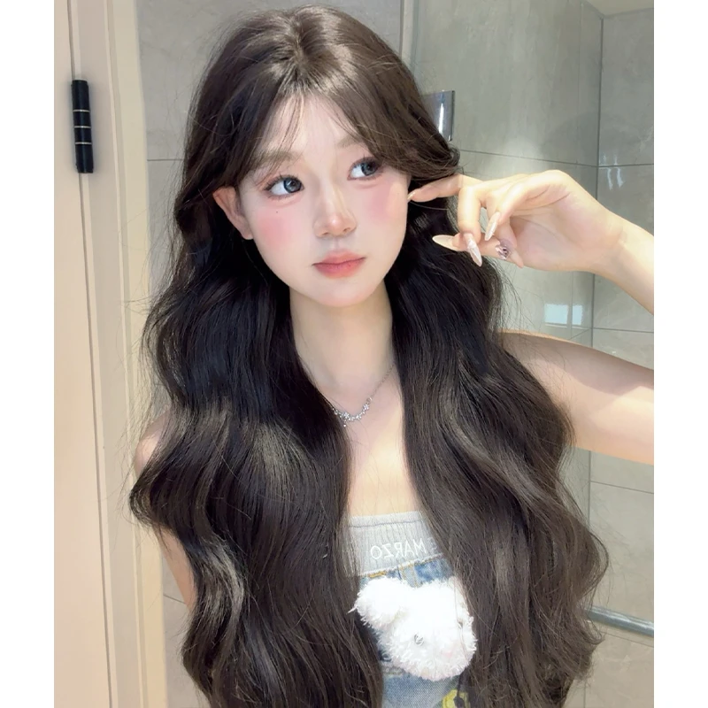 【笨蛋美女】假发网红款女款头套新款自然仿真羊毛卷发全头套式假发