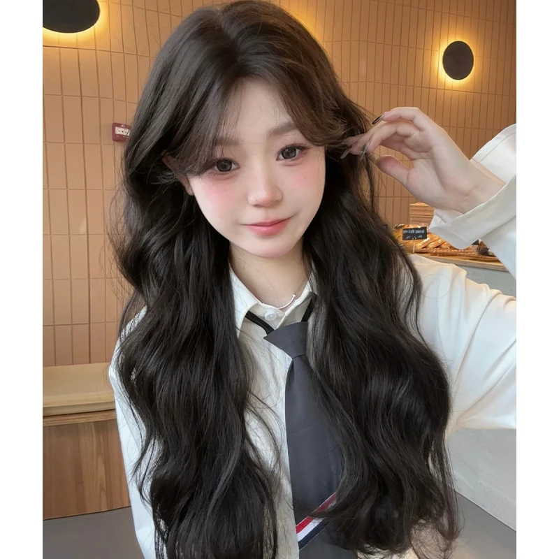 假发女日常网红新款自然甜美逼真气质蓬松长卷发全头套式假发