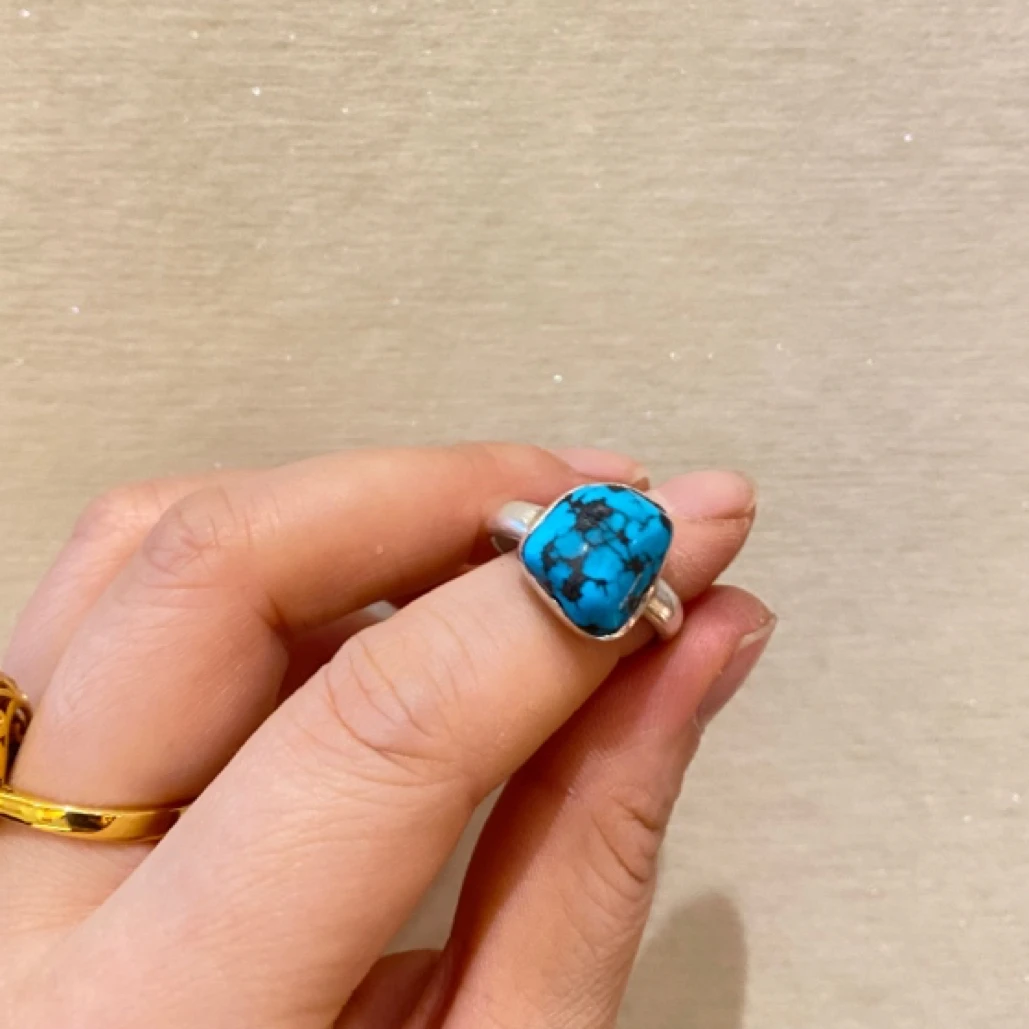 铜合金戒指 时尚款蓝色戒指