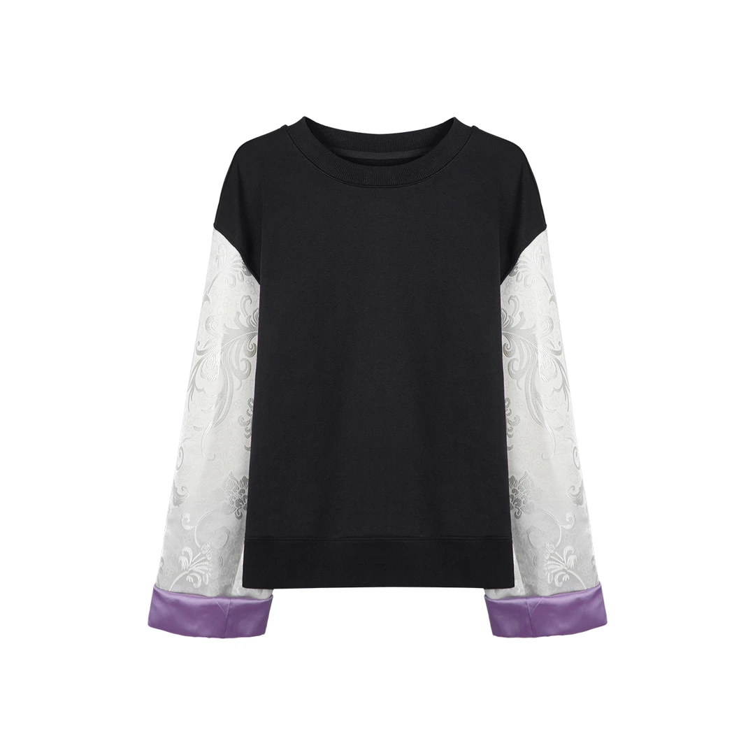 T姐原创新中式卫衣时尚休闲百搭长袖拼接秋季1868