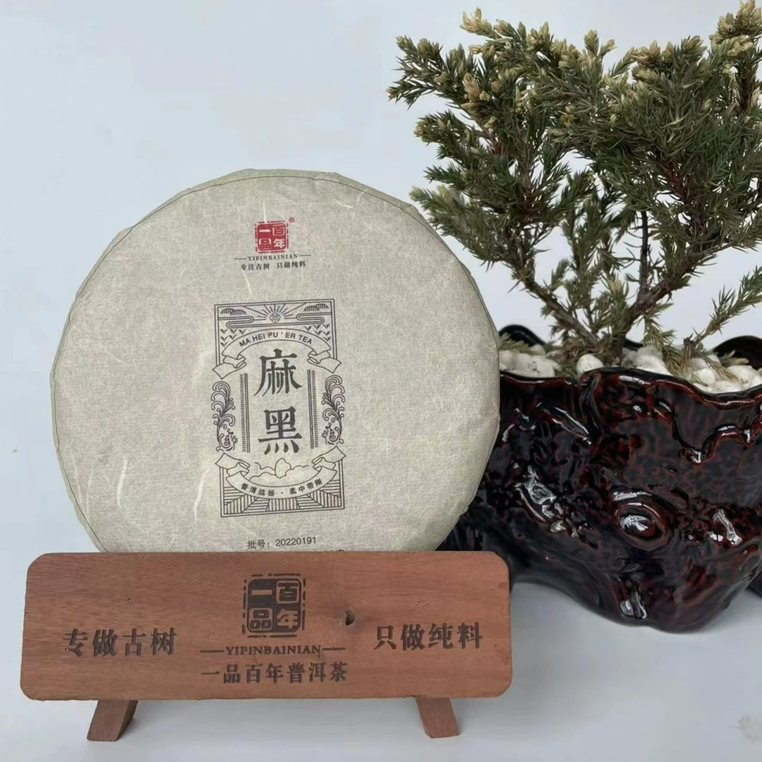 2021年麻黑混采春茶原产地传统手工普洱茶生茶200克饼茶