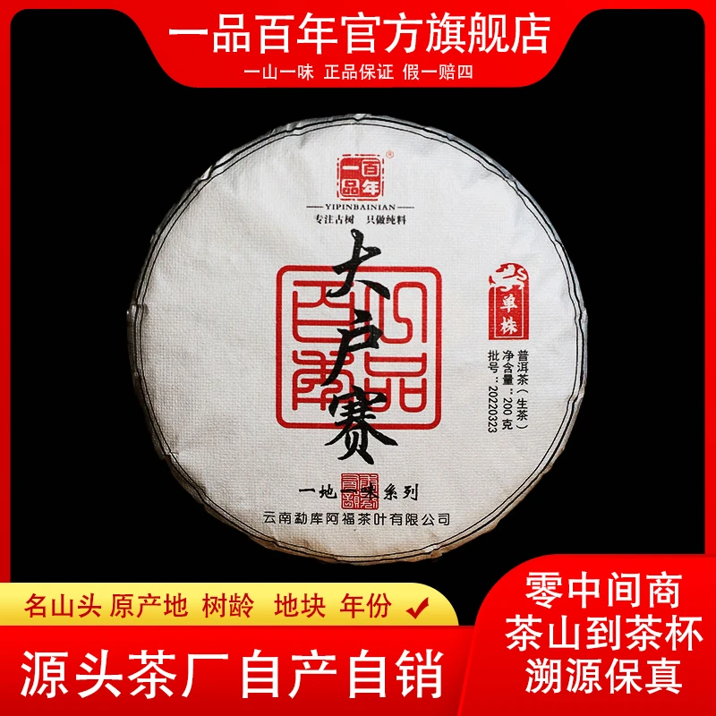 2022年大户赛单株秋茶普洱茶生茶200克饼茶