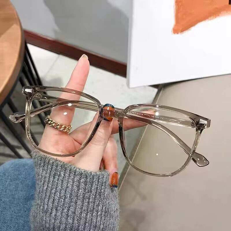网红同款ins风可爱冷茶色防蓝光平光镜近视眼镜框女素颜可配度数