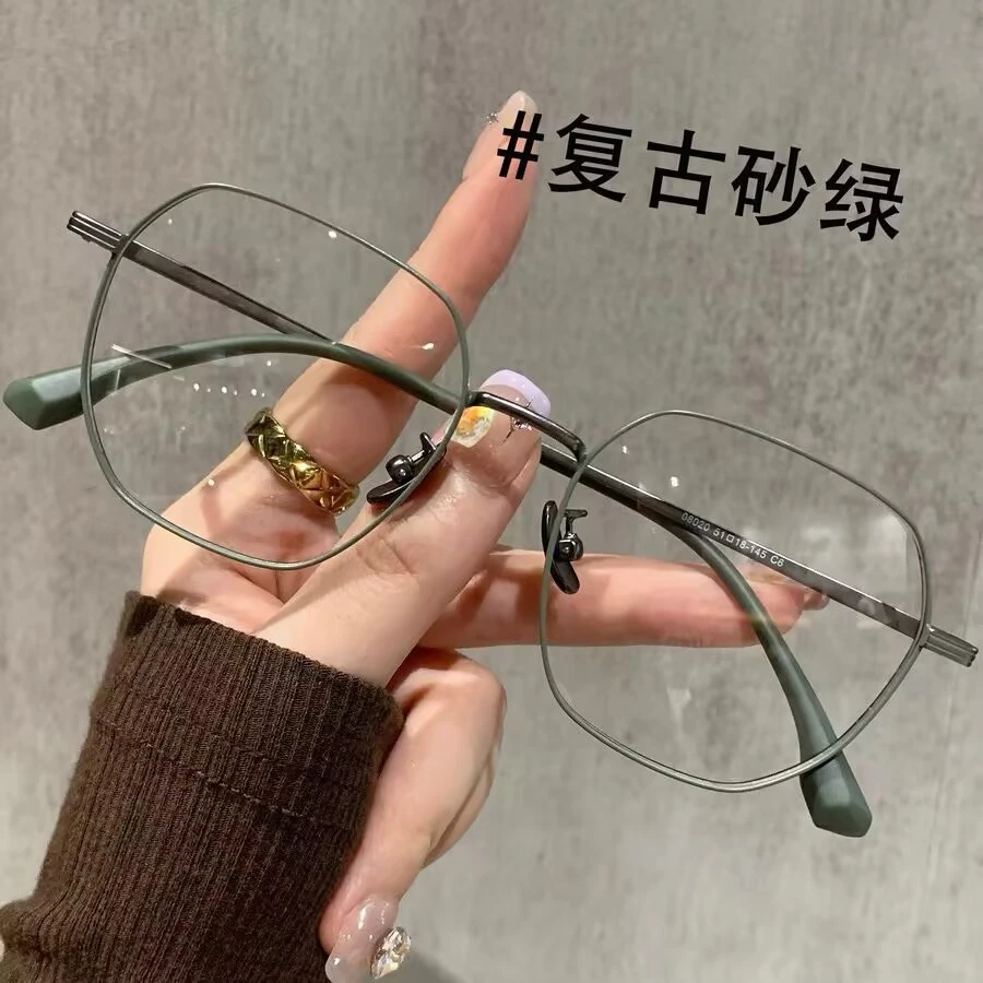 超轻高级感大框眼镜女近视可配度数素颜显白多边形气质眼睛镜架男