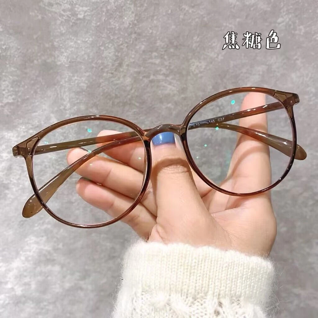 焦糖色近视眼镜框超轻女韩版潮抗蓝光网红款男可配有高度数平光镜