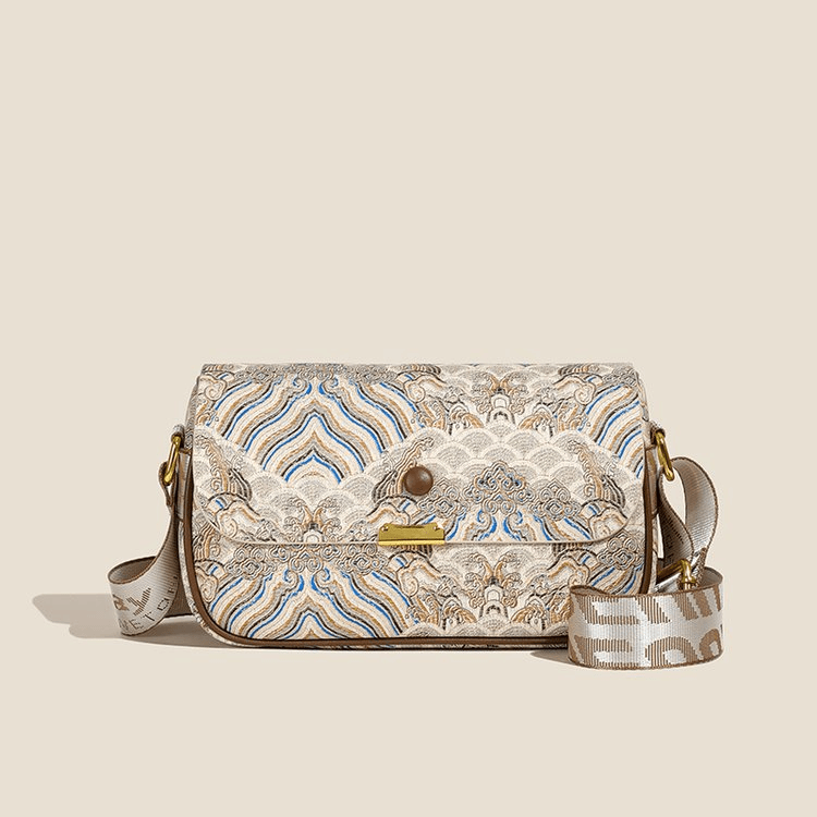 经典时尚轻奢简约潮流经典女士百搭小众单肩斜挎包6823白色包