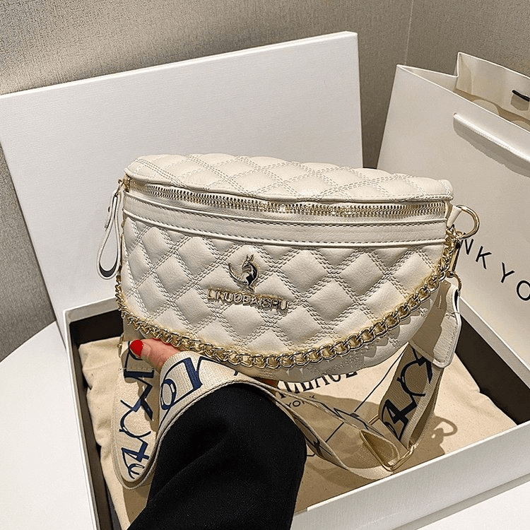 【妮可专属】时尚单肩斜挎包轻奢包包胸包休闲百搭女士包2729白色