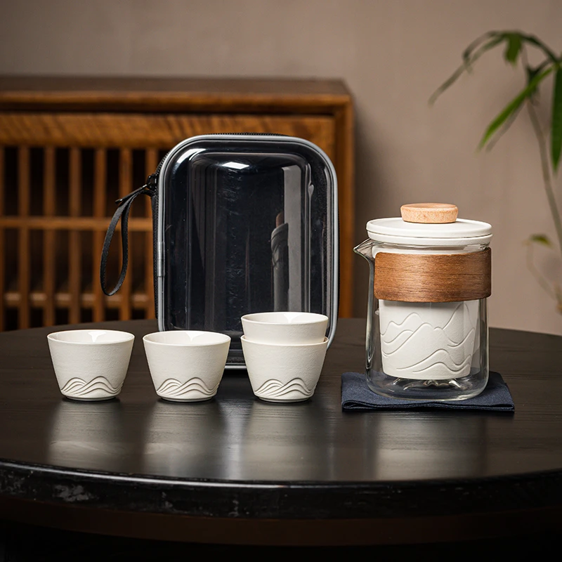 陶瓷快客杯便携式茶具套装户外车载简易