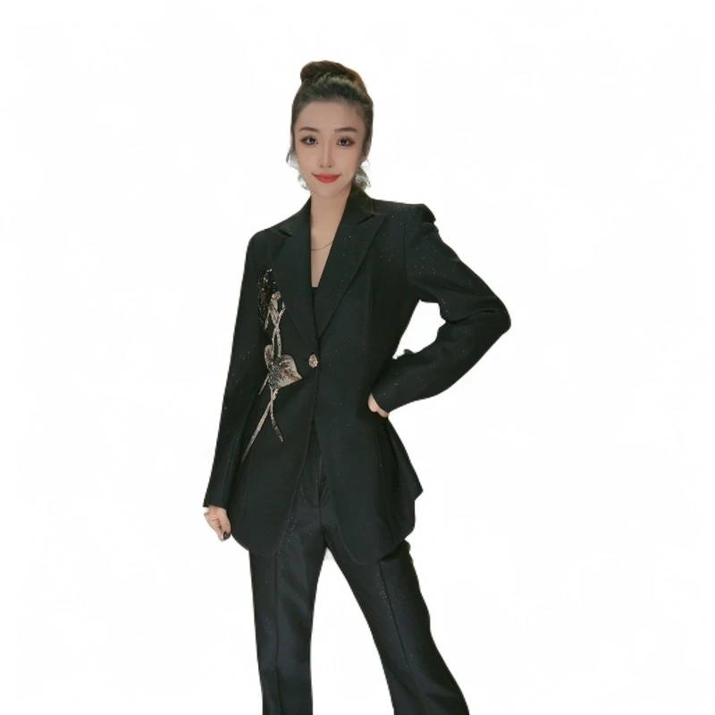 鲜花重工气质修身套装