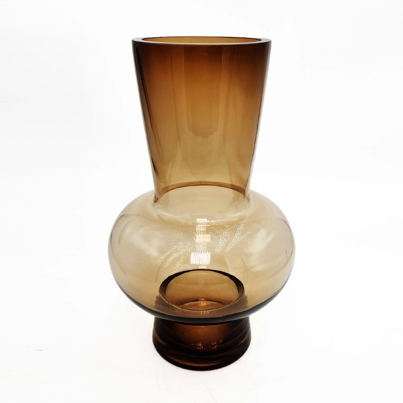 【Moser】摩瑟家居【咖色中古大号】HC玻璃花瓶摆件