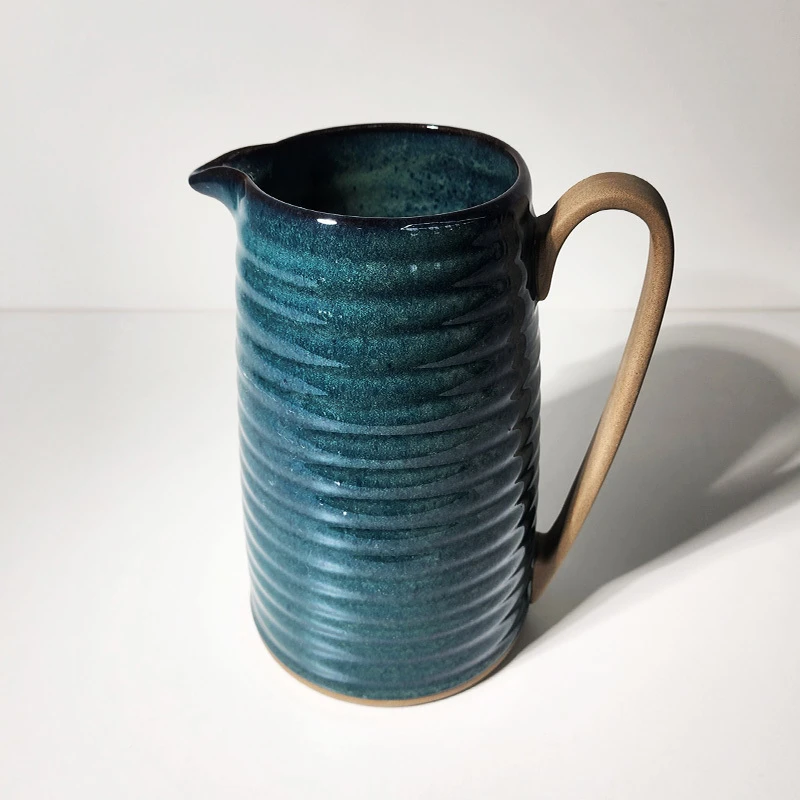 【高25cm】摩瑟家居【citrine釉变绿色大水壶】玻璃花瓶花器陶瓷