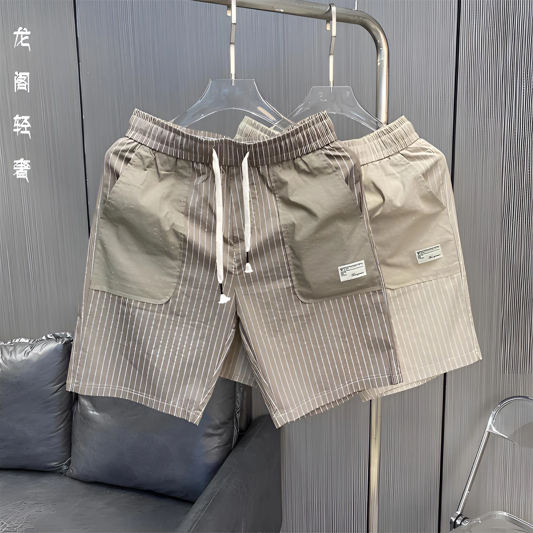 轻奢短裤男士夏季薄款速干五分裤男休闲潮流外穿修身松紧腰中裤男