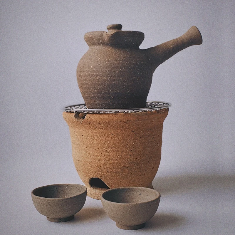 【通用】茶马古道雷响茶大容量纯手工粗陶烤茶罐围炉煮茶罐明火干烧