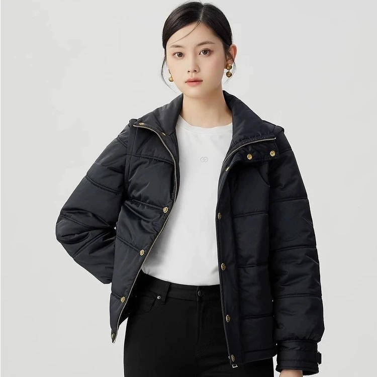 GIRDEAR/哥弟 2025新款高领蓬松感袖子拆卸两穿新雪丽棉服1400747