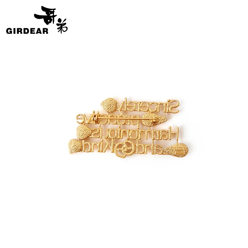 铜仿水晶胸针 哥弟新款精致字母水晶镶嵌胸针1900531