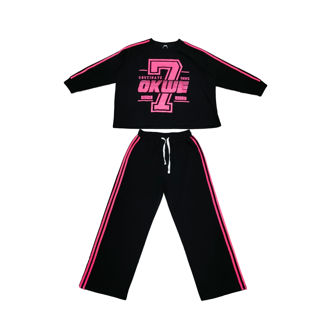 2024新款时尚早秋百搭字母印花长袖休闲套装5252