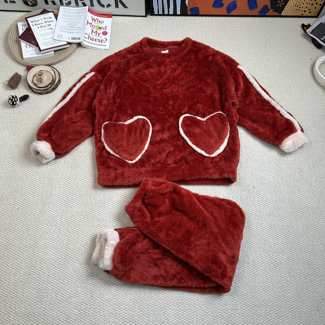 【蟹蟹推荐】2024年秋冬季新款时尚百搭满印加绒加厚套装8067