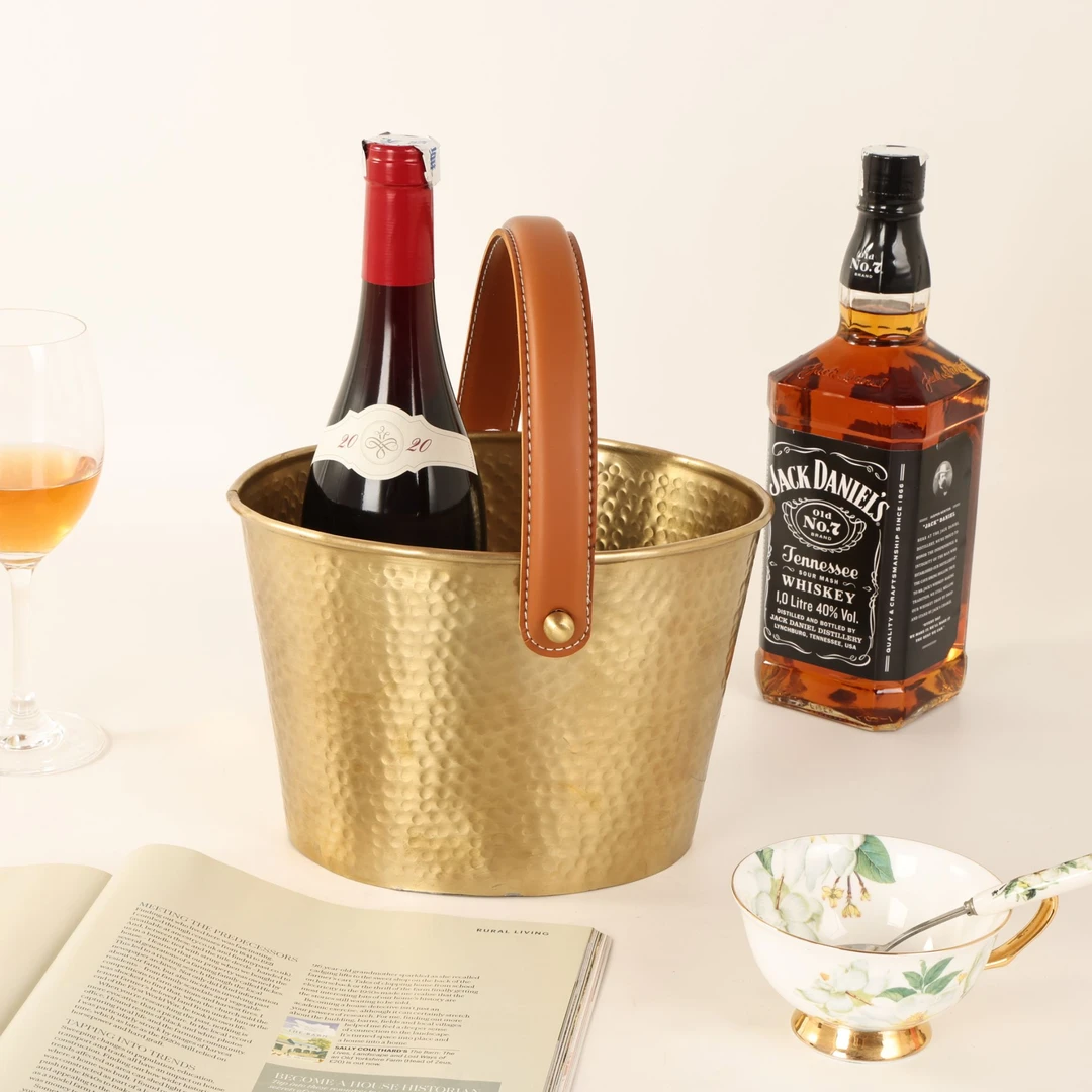 印度进口黄铜冰桶酒桶酒吧会所摆件4812811