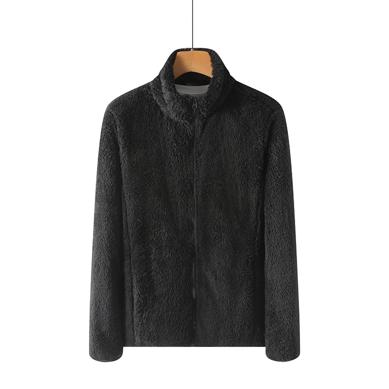 冬季女士抓绒加绒外套休闲保暖夹克厚户外羊羔绒加厚立领外套4198