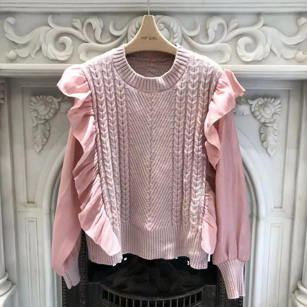 【20228223】毛衣衫chic女春秋烫钻内搭短袖长袖针织上衣