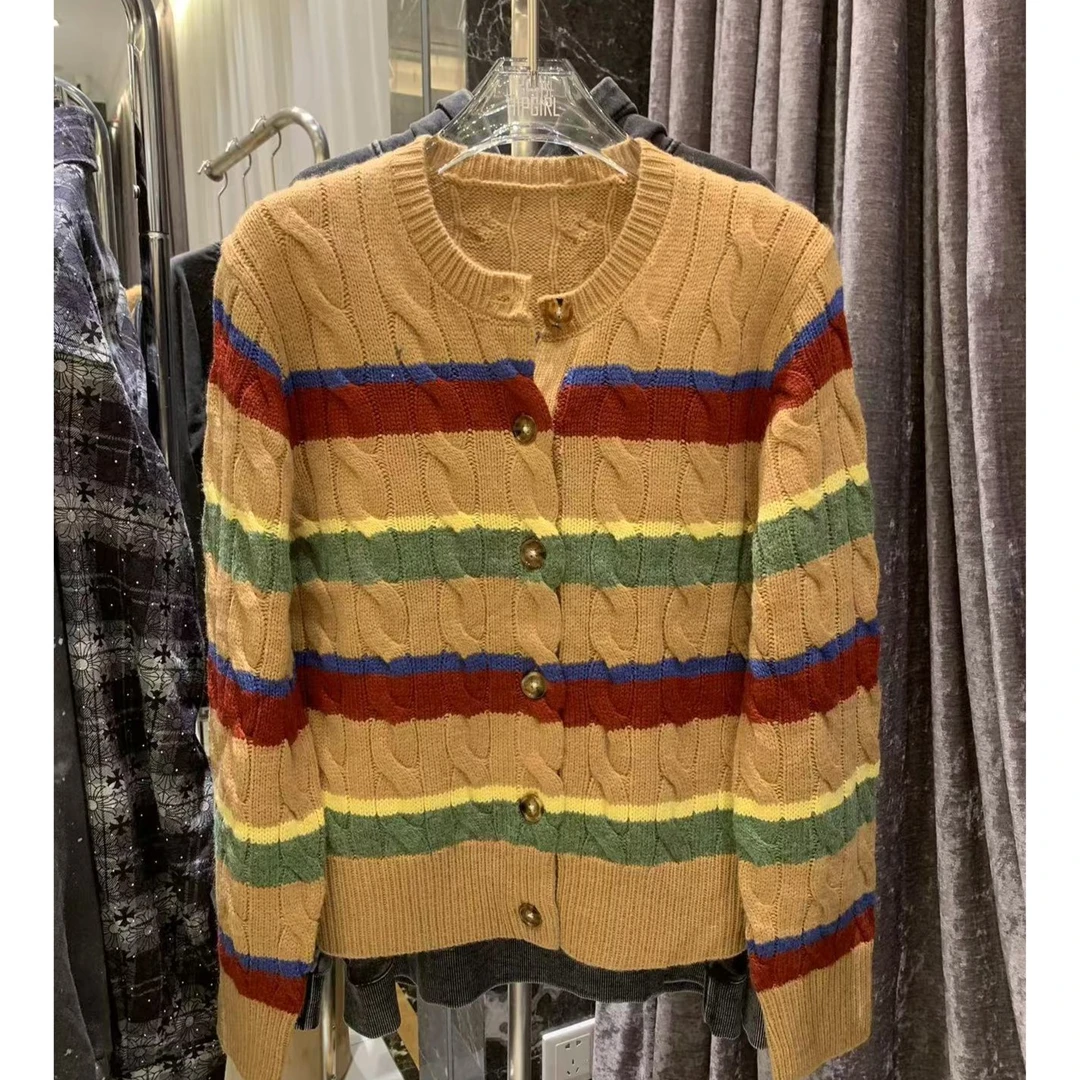 【4917咖啡色】毛衣上衣女装秋冬2025新款慵懒风MK外套网红