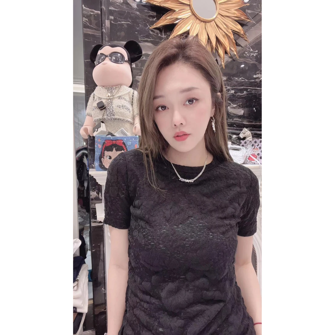 14019长袖宽松女内搭2023年春夏新款T恤蕾丝ins百搭皮肤衣女装