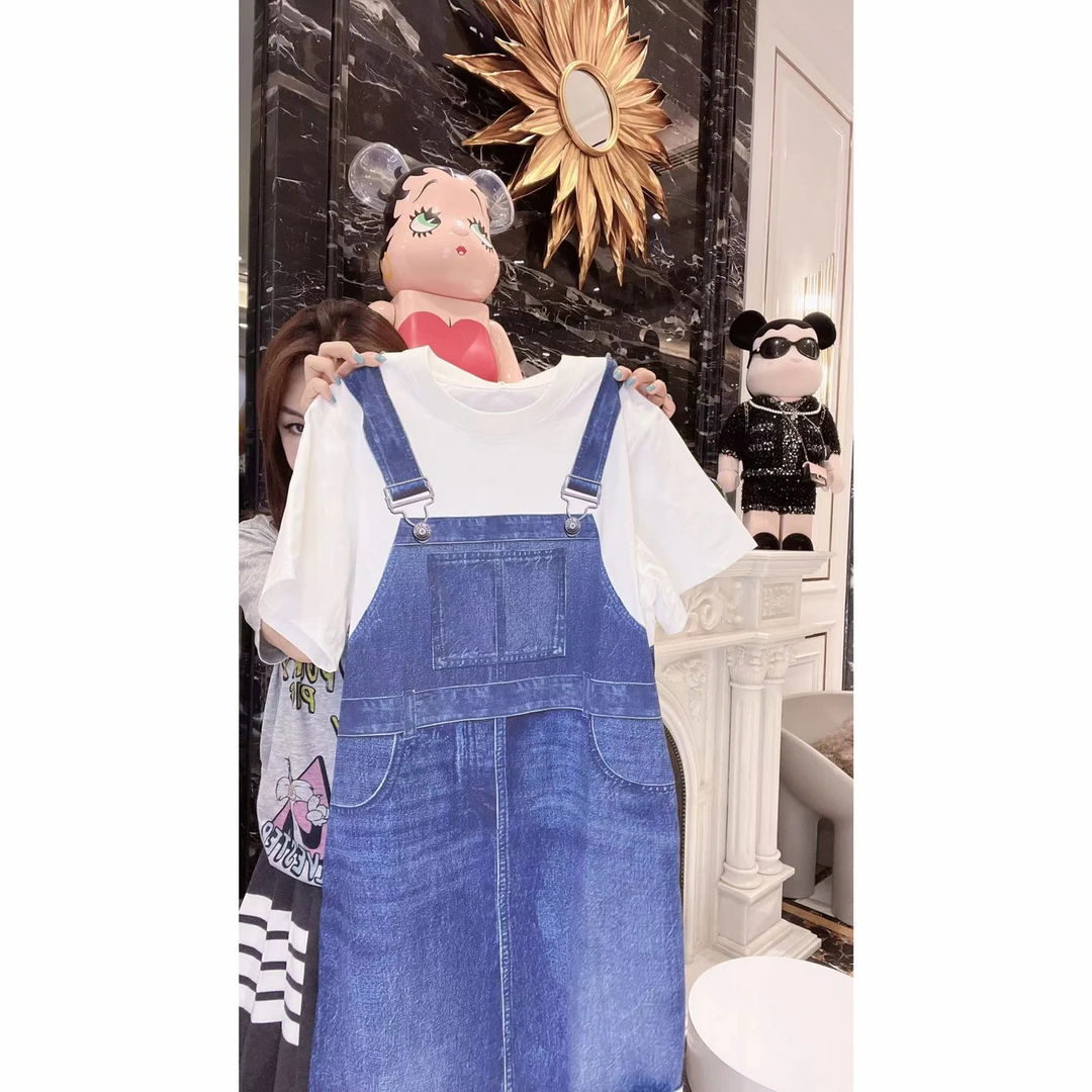 小版【7033印花牛仔】南油休闲裤港风欧款高级女装裤半身裙修身