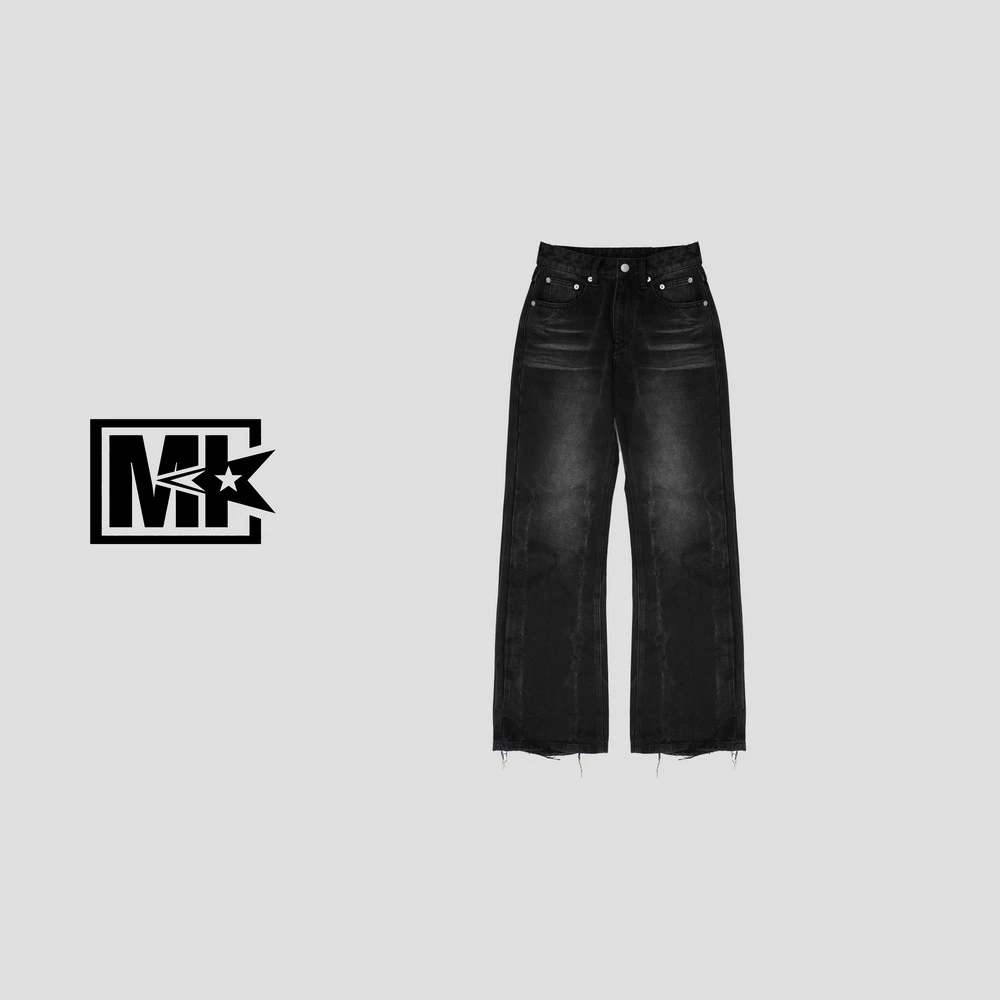 81042牛仔长裤休闲裤港风欧款高级女装裤秋冬潮流百搭时尚