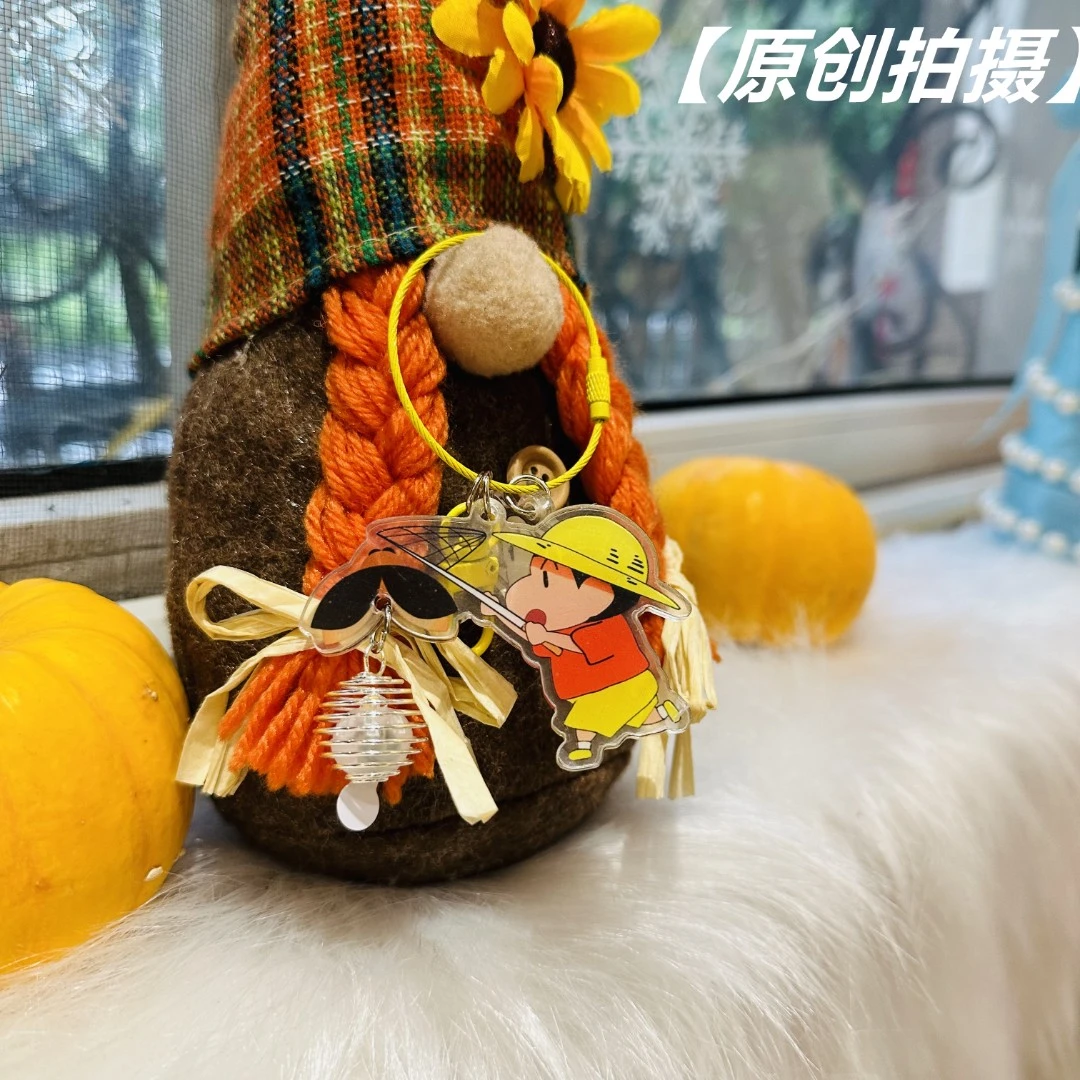 ins卡通包包配饰可爱情侣闺蜜礼物钥匙扣蜡笔小新萤火虫书包挂件