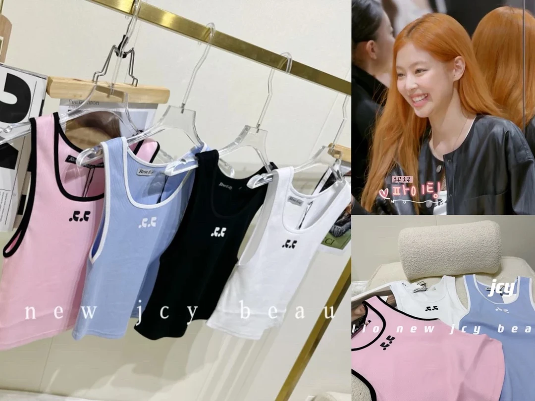 JCY新款韩国小众restrecreation金智妮jennie同款辣妹显瘦背心原