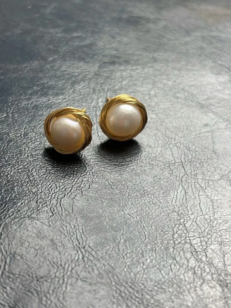 淡水珍珠珍珠耳钉 耳针925银针