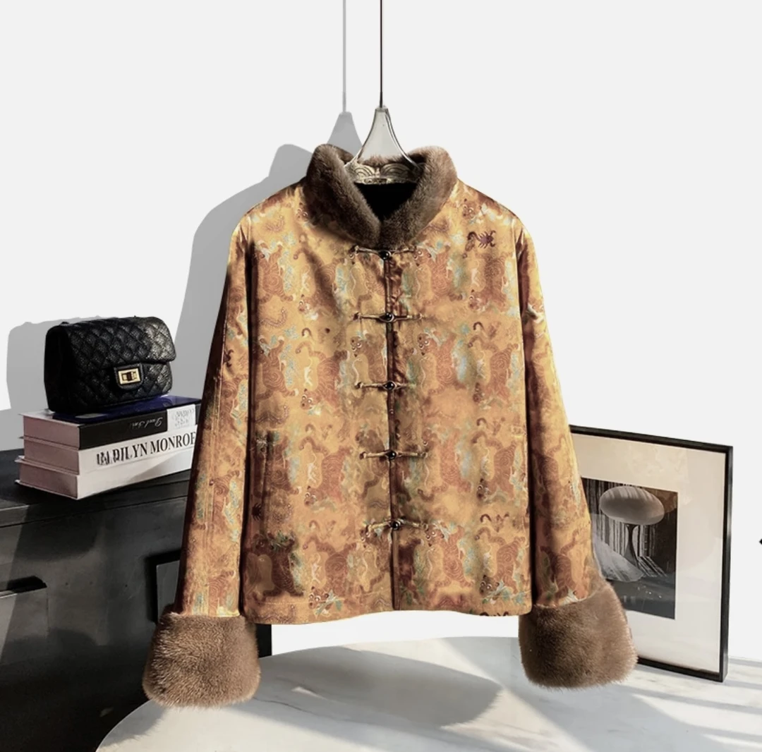 轻奢款双面双穿新中式国风皮毛两面穿外套