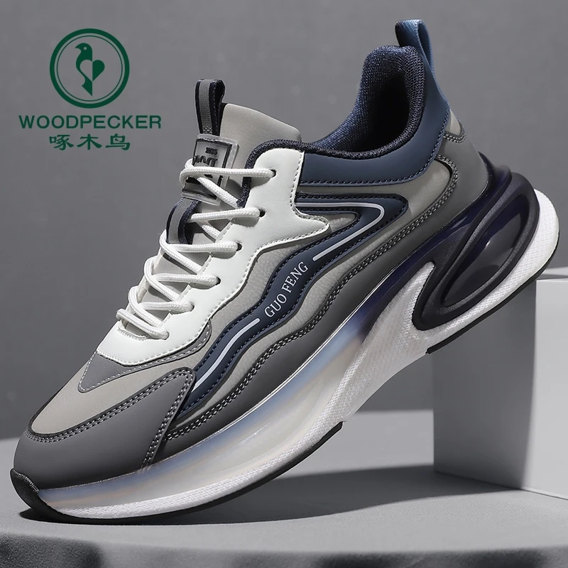 啄木鸟男鞋2025春季百搭跑步运动鞋男士防滑板鞋男款轻便休闲鞋子