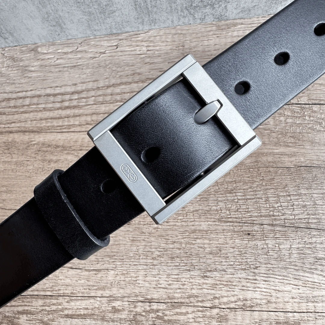 工匠旦旦 纯钛针扣外穿+CNC精雕+头层牛皮腰带皮带男士真皮裤带