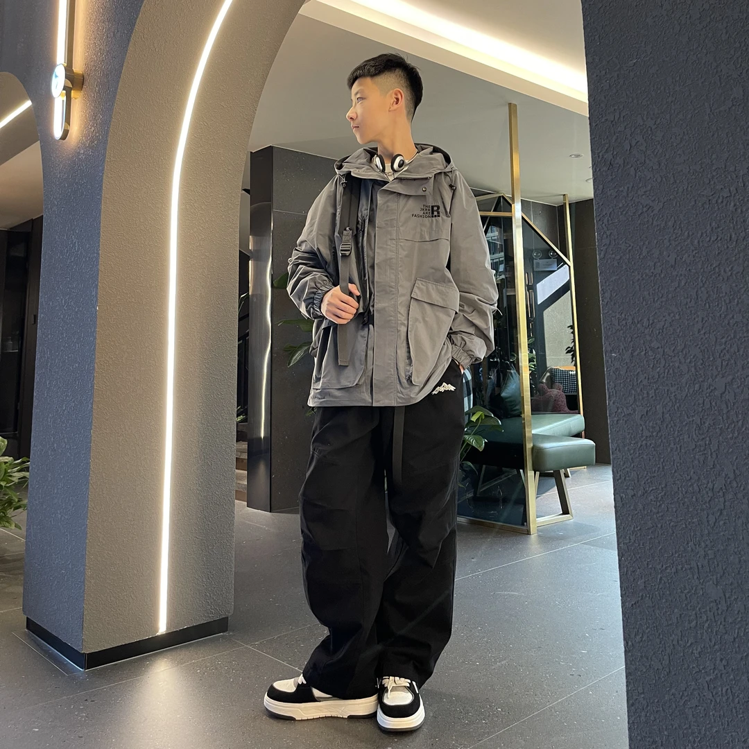 3229【杰克睿睿】春季户外工装运动外套中大童亲子休闲宽松外套