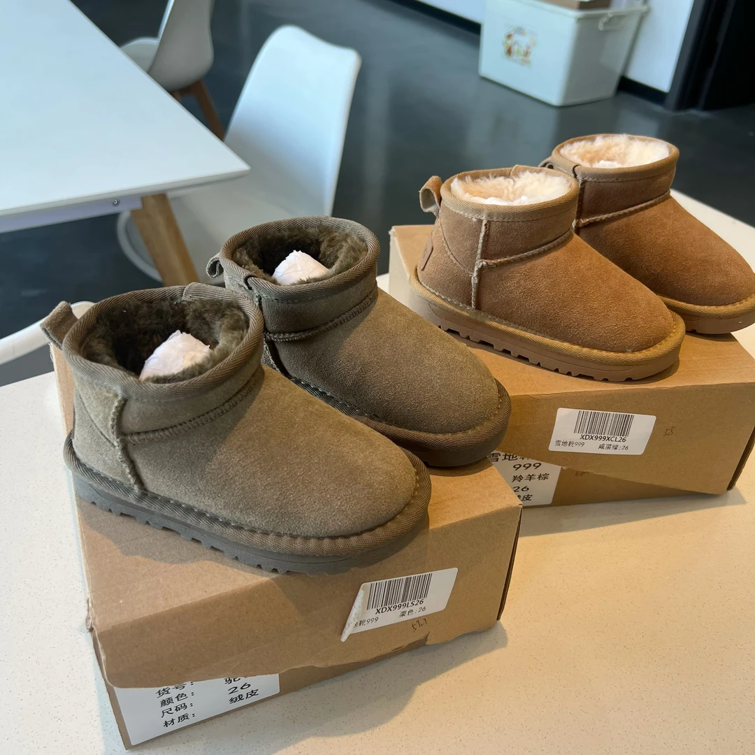 泡妈童装  冬季新款儿童男童女童休闲雪地靴999