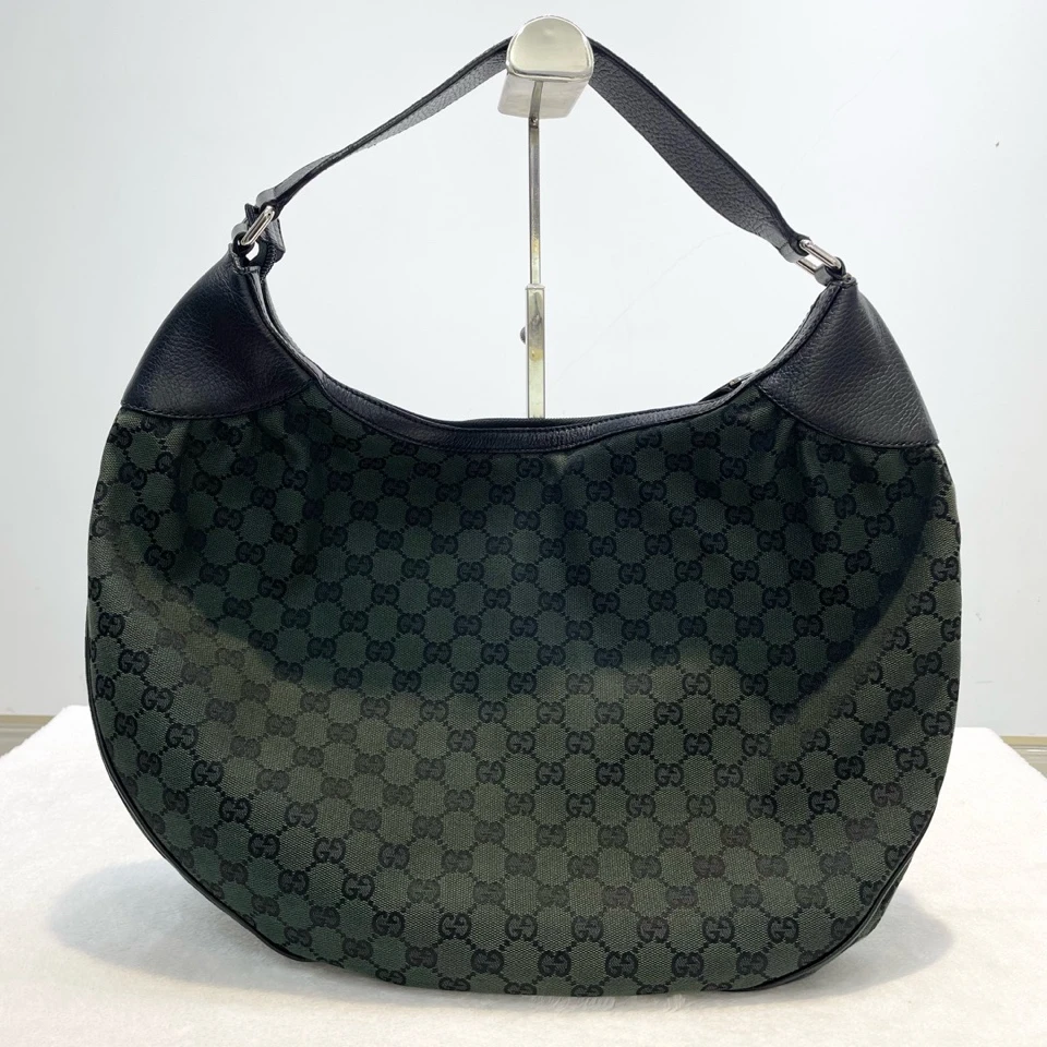 95新 GUCCI/古驰 古驰 宝石绿老花拼色半月腋下包 8872261
