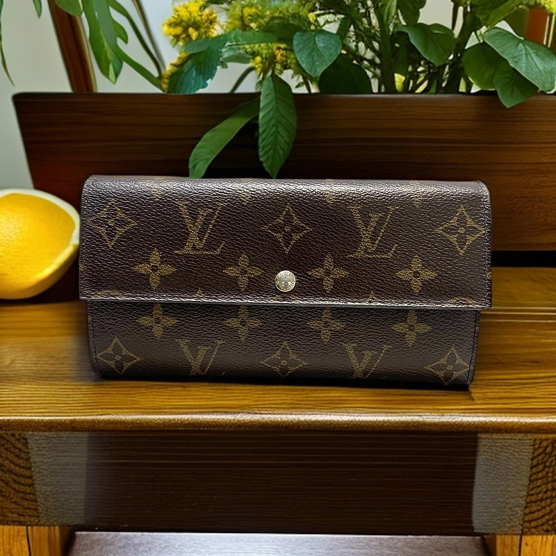 95新 LouisVuitton/路易威登 LV棕色老花长款钱包 7948396