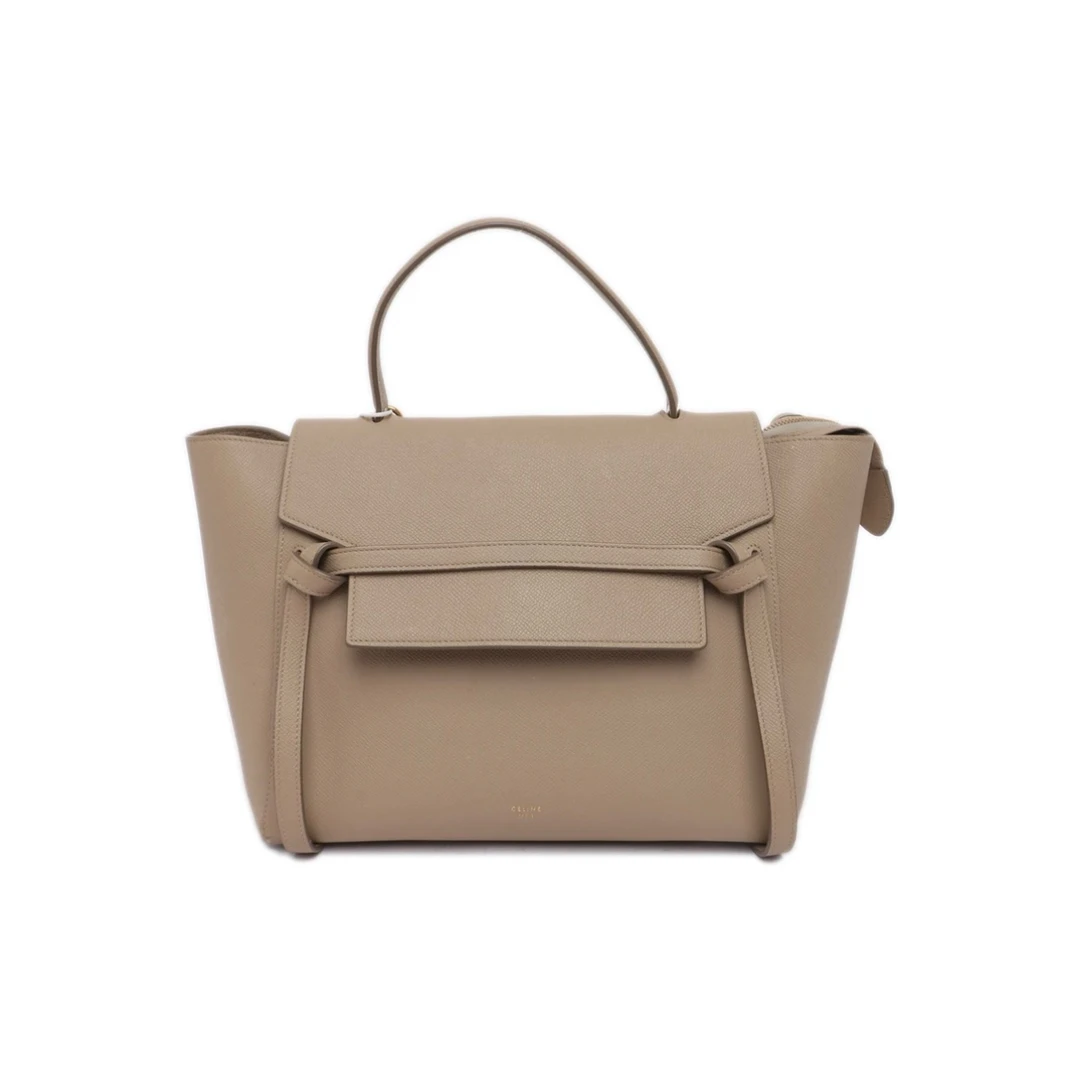 95新 Celine/思琳 赛琳 奶茶色小号鲶鱼包 单肩包 9110600