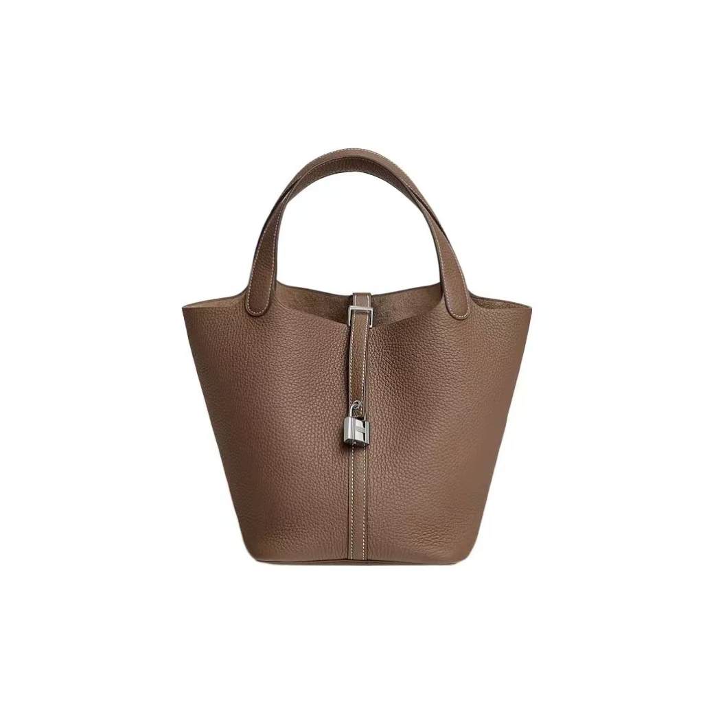 95新 Hermes/爱马仕 大象灰22菜篮子 Y刻 21票 手提包 9646515