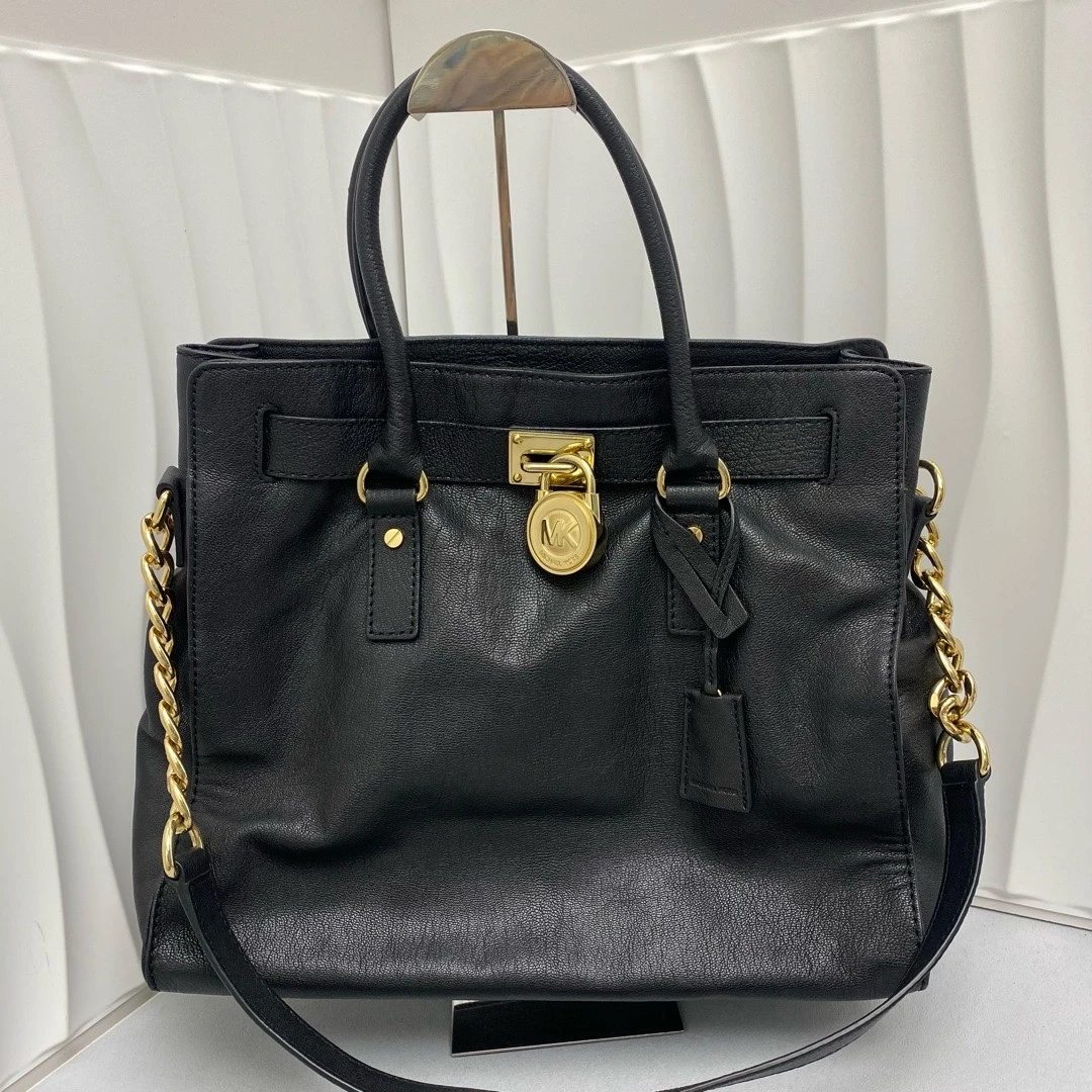 95新 MICHAEL KORS/迈克高仕 MK黑金锁头包 手提包 8818422