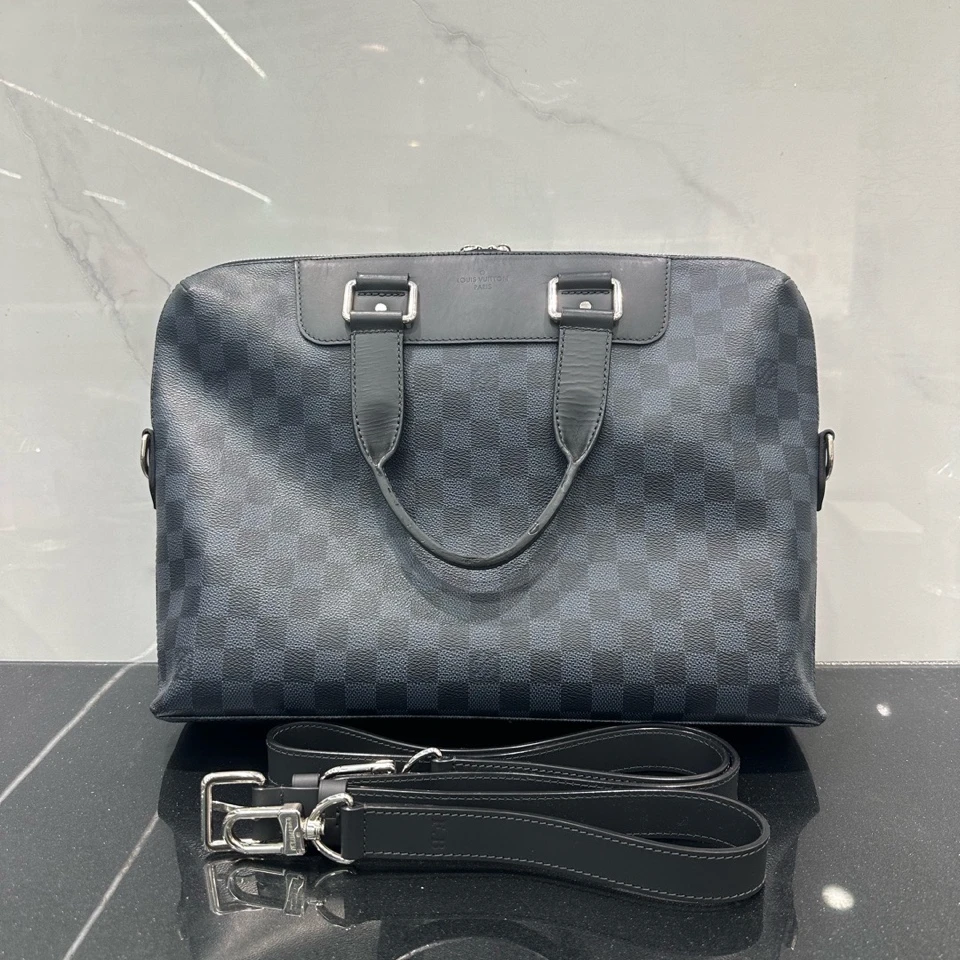 95新 LouisVuitton/路易威登 LV 棋盘格公文包 单肩包 9181701