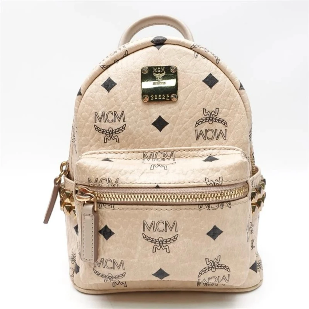 95新 MCM MCM 米色超mini 双肩包 9110653