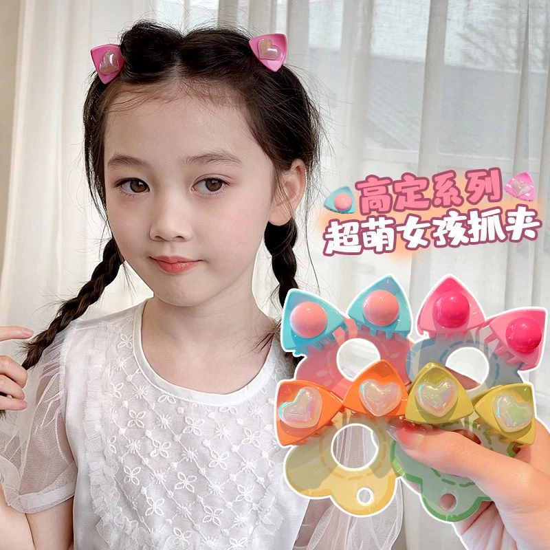 K123儿童可爱猫耳朵抓夹发卡刘海碎发夹子新款韩国小女孩公主头饰