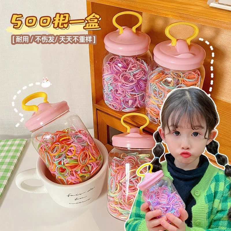 K235一次性皮筋儿童不伤发可爱女童宝宝扎头发彩色发圈小女孩皮套