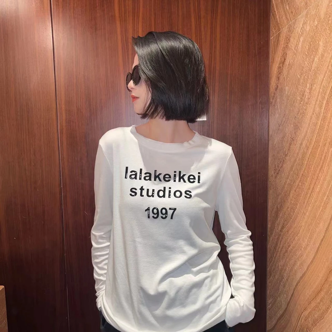 NANAKIKI【放松时刻】显瘦时尚简约字母休闲百搭款长袖打底KK-AM275