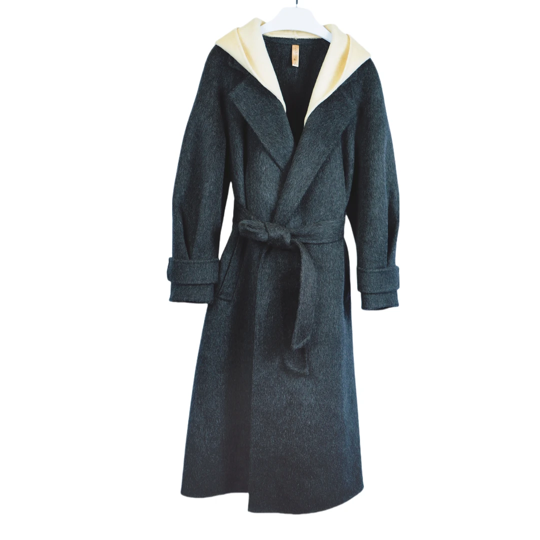 芳菲老师专属，山西行同款，连帽女长款毛呢大衣