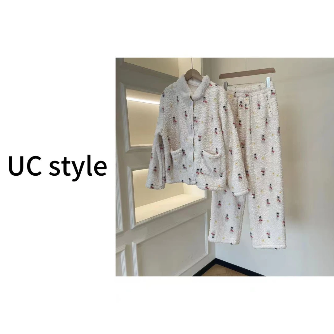 优袭A6378小雪人软软毛绒套装主播穿S码