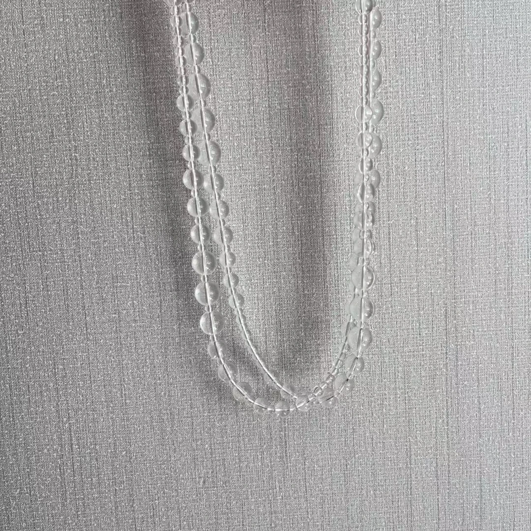 非金属项链 普通金属透明珠珠双层项链